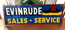 36” Vintage Hand Painted Evinrude Boat Parts Service Shop Sign Fishing Gas Oil picture