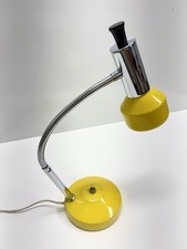 Vintage 1960s 1970s Retro MCM Space Age Yellow Chrome Gooseneck Table Desk Lamp picture