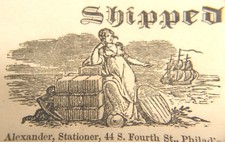 ANTIQUE 1858 SHIP'S BILL OF LADING SCHOONER 