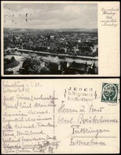 Postcard Würzburg view over the city-river 1934 picture