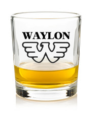 Waylon Jennings - Outlaw Country - 10oz Rocks Whiskey Bourbon Glass Handmade 26 picture