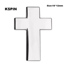 Simple Silver Christian Cross Lapel pin FREE USA SHIPPING SHIPS FREE FROM USA P- picture