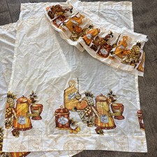 Vintage Kitchen Curtains Two Panels With Valance picture