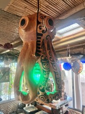 NEW Tattooed Octopus Lamp W/real Pufferfish  Green LED Tiki bar Oceanic picture
