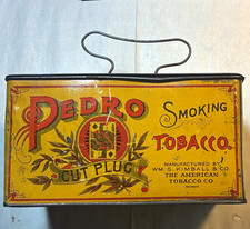 Antique Pedro Cut Plug Smoking Tobacco lunch box tin picture
