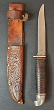 Vintage Shapleigh’s St Louis MO Fixed Blade Hunting Knife w/ Leather Sheath picture