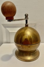 Vintage MCM Tre Spade Italy Italian Atomic Age Sphere Brass Coffee Grinder picture