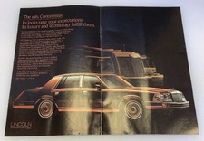 1985 Lincoln Continental 2 Page Advertisement Ad Print Art Car 9” x 11” picture