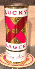 1959 KING SIZE 15 OUNCE LUCKY LAGER FLAT TOP BEER CAN SAN FRANCISCO CA EMPTY picture