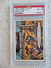 1957 TOPPS TARGET MOON #3 LAUNCHING U.S. SATELLITES PSA 8 NM-MINT SPACE AGE CARD picture