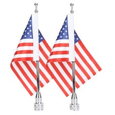 2 Kit of American Flag USA and Motorcycle Flag Pole Mount For Harley Honda Go... picture