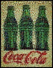 Amazng Three Coca-Cola Coke Bottles Montage Limited Edition w/COA picture