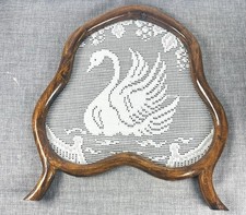 Vintage Dutch Style Wooden Lace Window Privacy Screen – Swan Design picture