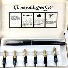 NOS Osmiroid Italic Calligraphy Pen Set, Piston Fill #75 Pen And Six Nibs In Box picture