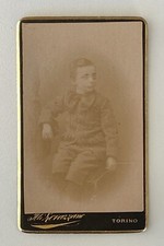 1882 Old Antique Fratelli Lovazzano CDV Photo Young Boy Emile Turin Torino Italy picture