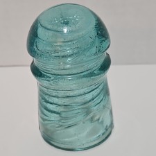 Blue Glass Telegraph Insulator Jan 25th 1870 and Jan 14th 1873 markings Visible picture