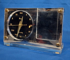 Marion Kay lucite art nouveau gold black desk clock USA business card no. 111 picture