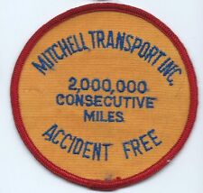 Mitchell Transport Inc 2,000,000 mile accident free driver patch 3-3/4 #1215 picture
