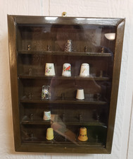 Vintage Thimble Cabinet with 5 Shelves and Sliding Glass Panel picture