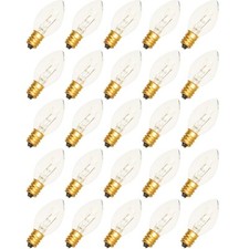 C-9 CLEAR STEADY BULBS - BRAND NEW 1 BOX OF 25 C9 CLEAR TRANSLUCENT STEADY BULBS picture