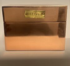 Be Home VTG Copper Recipe Box Tin Brass Mid Century Matte Finish Look 6