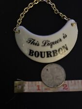 Vintage Liquor Bottle Decanter Label Bourbon On Porcelain. picture