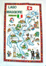 Lago (Lake) Maggiore Souvenir Linen Tea Towel - Kitchen Towel, Made in Italy picture