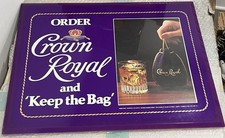 RARE Vintage Crown Royal Whiskey Keep The Bag Advertising Mirror Sign 16x20 picture