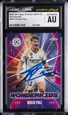 2023-24 TOPPS CHROME UEFA CC WONDERKIDS CGCXJSA #WK-10 NICO PAZ CGC AUTHENTIC picture