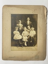 Antique 1911 Cabinet Card Photo of Family Posing - New York (8.5in x 10.5in) picture