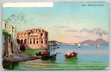 Roma Antique Italy Postcard Napoli Palazzo DonnAnna Vesuvius 1908 picture