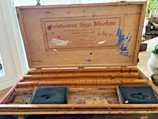 Aristocrat Sign Marker Original Wood Box  No 2 Rubber/Wood stamps Waller Wilson picture