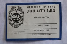 VINTAGE 1960's UN-ISSUED AAA SCHOOL SAFETY PATROL MEMBERSHIP CARD picture