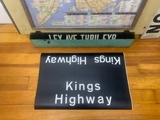 1969 NY NYC SUBWAY ROLL SIGN KINGS HIGHWAY BROOKLYN BROWNSVILLE BRIGHTON NYCTA picture