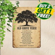 Poetry Silhouette Forest Tree Poster Metal Tin Sign Vintage Decor Plaque 8x12 picture