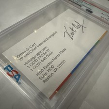 VINT CERF Autographed GOOGLE Business Card - Father of Internet - PSA picture