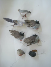 BIRD Christmas Ornament Vintage Wire Gray White Various Sizes Lot 7 picture