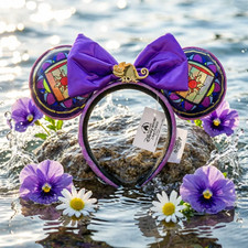 Loungefly Disney Stained Glass Purple Tangled Rapunzel Princess Ears Headband picture