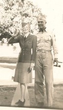 WWII WW2--3 PCS Photo Lot ARMOR Soldier w/ Full Size Uniformed WAC Woman Cutout picture