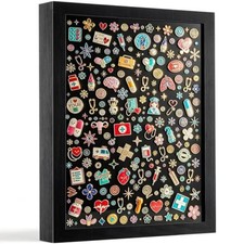 Enamel Pin Display Board, 12“x16“ Large Shadow Box Frame for Pin Col picture