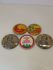 5 Anti War Political Button Pin Lot Grenada Revolution El Salvador & Mexico picture