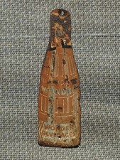 Small Oddball Vintage WONDER BEVERAGES Metal Bottle Shaped Sign—Rough Shape picture
