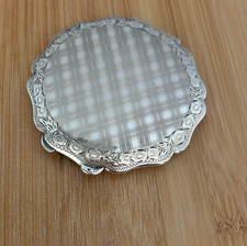 Antique 1930s Czech 900 Solid Silver Art Deco Compact Prague Powder Vanity Case picture