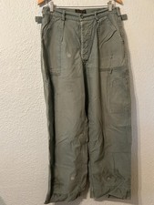 Distressed Vtg 50s USAF MIL-T-4335C Sage Green 509 Mechanic Utility Trousers 32 picture