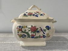 Vintage Trimont Ceramic Soup Tureen with Lid Japan Floral Bird Chinoiserie picture