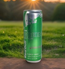 Red Bull Green Edition Dragon Fruit 12oz Can Discontinued RARE Collectible WOW picture