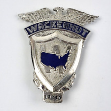 Vintage Authentic Wackenhut Metal Security Badge Obsolete Employee US Map #13340 picture