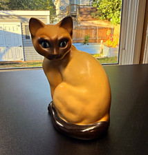 Napcoware Ceramic Siamese Cat Figurine Brown Glaze Import Made in Japan #662 picture
