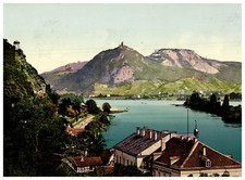 Germany, Rolandseck with Siebengebirge photochromic, vintage photochrome  picture