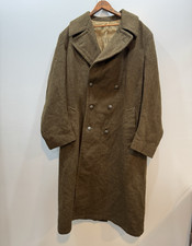 Vintage French Military Wool Trench Coat Ets Delesalle Double Breasted size 44 picture